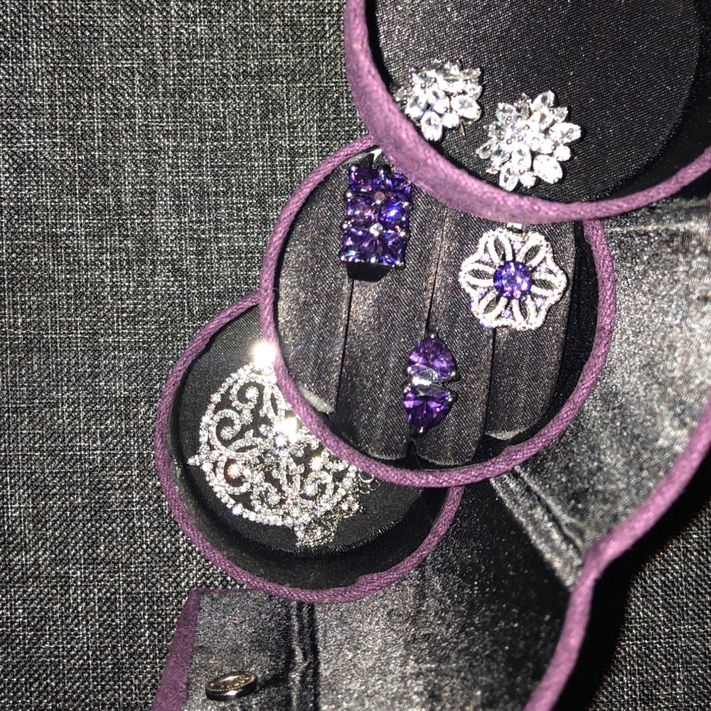 Travel Jewelry Organizer Purple Roll-Ip